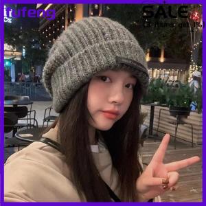 fufeng Solid Color Hats Autumn Winter Warm Cap For Women Girls Simple Outdoors Warm Caps Fashion Versatile Daily Casual Caps Gifts