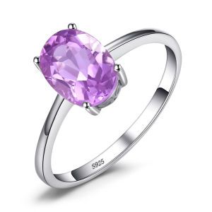 JewelryPalace Genuine Natural Amethyst Garnet Citrine Peridot Blue Topaz Birthstone 925 Sterling Silver Ring for Women Colorful Gemstone Jewelry