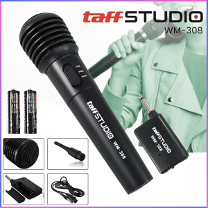 FAST SHIPPING TaffSTUDIO Microphone Karaoke Wireless Tanpa Kabel Mic Profesional 2 in 1 Wired