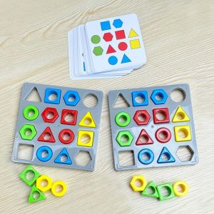 Mainan Puzzle Anak 3D Deometric Board Mainan Balita Montessori Shape Balok Mainan Edukasi Anak