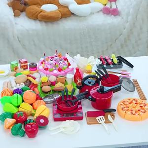 Kids Toys Pretend Play Red Kitchen Toys Simulation Food Cooking Girls Boys Educational Play House Interactive Toys for Children2026