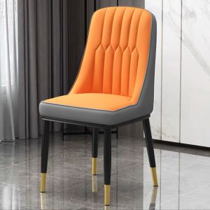 SUN🎀เก้าอี้รับประทานอาหาร โครงเหล็กโลหะ ขาชุบทองเพื่อความหรูหรา สไตล์โมเดิร์นหนัง เก้าอี้บาร์ ทันสมัย เก้าอี้ประชุม เก้าอี้พักผ่อน