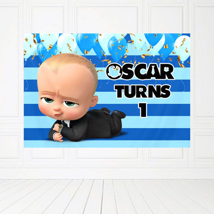 Custom Boss Baby Theme Party Decor Banner Kids Happy Birthday Backdrop ...