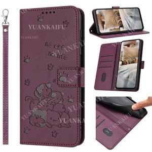 Suitable For Tecno Camon 40 Pro Premier Camon40 40Pro 5G 4G 2025 Luxury Leather Phone Case shell Card Slot Sallet Cat Pattern Holder Shockproof And Anti Drop Phone Case