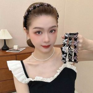 OMQAIO with Teeth Star Headband Korean Style Wavy Butterfly Hair Band Fashion Headwear Rhinestone Hair Hoop Girls