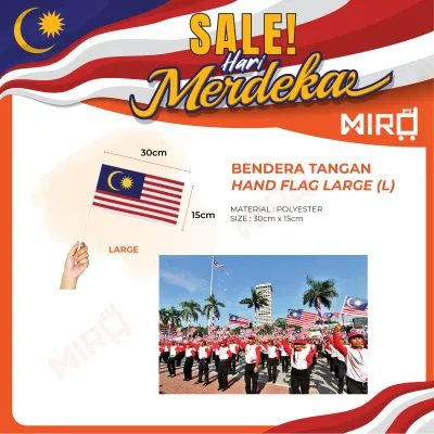 Malaysia Independence Day Bunting Flags - 8FT Banner 6x3 Rectangle 2x4 Rectangle 2x8 Hand Flag 2x4 Car Flag 10/12/15PCS Flagline - MIRO Wholesale