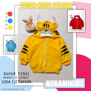 Jaket Bayi & Anak Usia 6-12 Bulan Karakter Trendy Tebal Lembut Hangat Tiger Kids