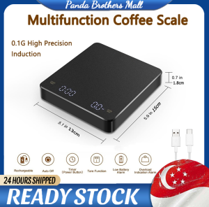 【READY STOCK】Coffee Scale Rechargeable Portable Kitchen Scale Electronic Scale Timer 3kg/0.1g Food Scale Weighting LCD