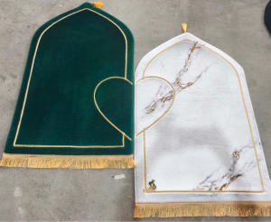 Auravella New Marble Inspired Muslim Premium Couple Prayer Mat Dome Shaped with heart design 10mm thick