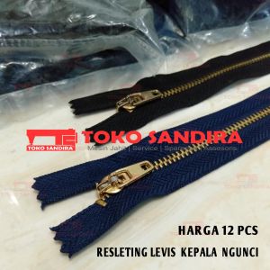12 PCS Resleting levis 6 inch/zipper levis per 6 in/15 cm/resleting jeans 6in/sleting levis per 6in/toko alat jahit/kebutuhan menjahit/toko perlengkapan menjahit/alat jahit lengkap