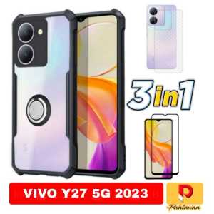 PAKET 3 IN 1 HARD CASE VIVO Y27 4G 2023 / VIVO Y27 5G 2023 / VIVO Y16 2022 SOFCASE SUPER SLIM EXCELLENT CINCIN RINKG