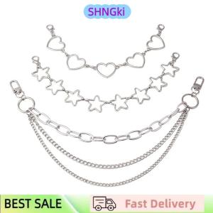 SHNGki Multi-layer Metal Chain strap DIY Personality Butterfly Heart Star Pendant Shoulder Bag Chain Straps