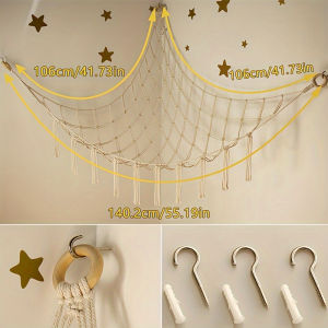 Bohemian Stuffed Animal Hammock Spacious Storage Net For Plush Toys Perfect For Nursery & Bedroom Decor