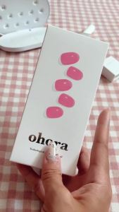 ohora Semi d Gel Nail Strips (N Tint High-Teen) - Pink Tint Works with Any UV/LED Lamps Salon-Quality Long Lasting Easy to Apply & Remove - Includes 2 Prep Pads Nail File & Wooden Stick