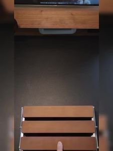 [OKLIFE. SG]3-Tier Foldable Desk Shelf Solid Wood Top Stainless Steel Frame - Space-Saving Organizer for Cup Book & Figure Display