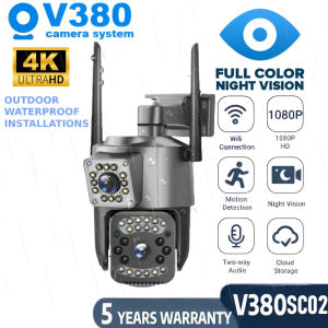 SC02 V380 Pro CCTV Camera Dual Lens Outdoor Waterproof w/ Two way Audio Motion Tracking Night Vision