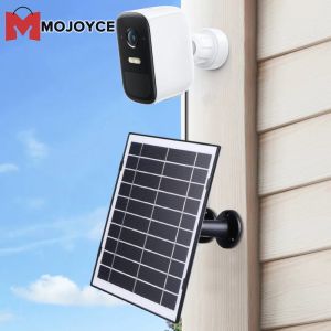 MOJOYCE 30W Solar Panel for Camera Micro USB/USB-C/DC5521 Camera Solar Panel Charger 360 Adjustable Mounting Compatible with EufyCam/Wyze Cam