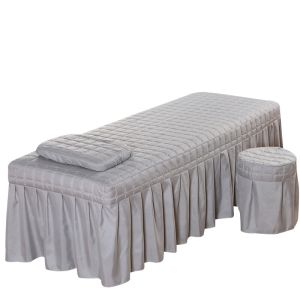 COD 1pcs Sheet Bedskirt Solid Beauty Salon Massage Table Bed Sheet Bedspread Massage cover Bed Full Cover with Skirt with Hole SPA Bed skirt facial bed cover Lash Bed