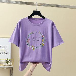 Áo Thun Nữ cổ tròn tay ngắn in hoa vải mịn mát không xù M83