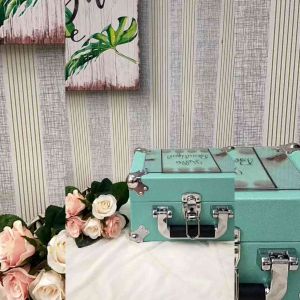 Beautycase Small MM Ocean green/ koper makeup/ make up box
