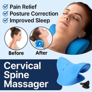 Cervical Spine Massage Pillow Neck Shoulder Stretcher Chiropractic Cervical Traction Device Pain Relief Spine Alignment 颈椎按摩枕