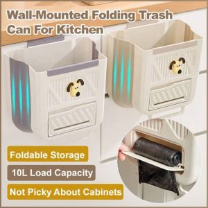 Folding Trash Can Versatility Wall-mounted Foldable Household Trash Can Lightweight and Durable