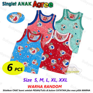 Babysmart - 6 PCS Kaos Singlet/Kutung Bayi/Anak Laki/Perempuan Motif UNICORN SG-SM004 AGREE KIDS Size S M L XL XXL
