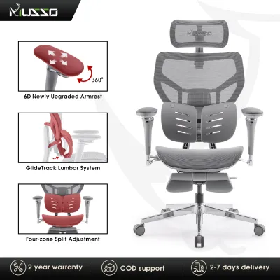 MUSSO X700 Flying Ergonomic Office Chair with GlideTrack Lumbar System Adjustable Back and Seat Height 6D Armrest and Footrest