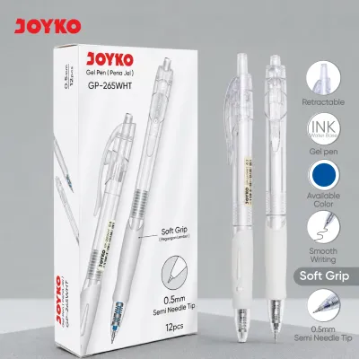 JOYKO Pulpen Gel 1 Pack GP-265WHT Gel 0.5mm Isi 12 Pcs