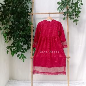 dress selinda kid 3/10 tahun / dres brokat anak perempuan terbaru kekinian / dress kondangan / dress pesta / fashion dress anak perempuan /gamis brokat anak perempua