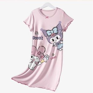 C126 Girls pajamas thin modal nightdress 3-8y Kuromi Melody pajamas cartoon pyjama cute Kids fashion Girl sleepwear fashion 女童冰丝睡裙