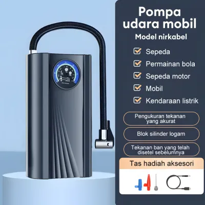 Pompa Ban Motor Dan Mobil Electric 120W Portable Listrik Ban Motor Inflator Deteksi Tekanan Ban Nirkabel Portabel