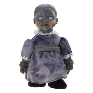 Electric GhostDoll VoiceActivated Scary Doll Toy Halloween Party Props Holiday Festival Glass Display Collectable Doll