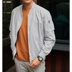 Quảng Đông C♢Áo khoác er nam trung niên chống nước DGCs 2 lớp có túi khóa BA12BB173/21