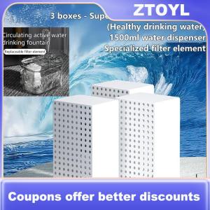 【ZTOYL】 Smart Cat Water Fountain Activated Carbon Sponges Filter Box Pet Drinking Device Filters Replacement