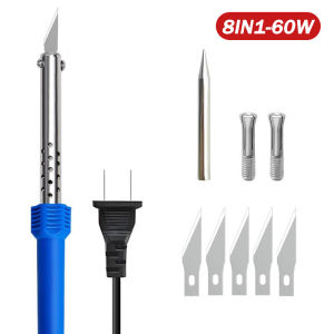 8 IN 1 60W Electric Heating Carving Knife Soldering Iron Replaceable Hand Carve Chisel Cutting Tools