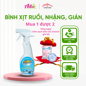 Chai Xịt Diệt Đuổi Ruồi Nhặng Gián AiBio 530ML Giúp Diệt Côn Trùng Gây Hại An Toàn Với Sức Khỏe Người Và Vật Nuôi công nghệ sinh học