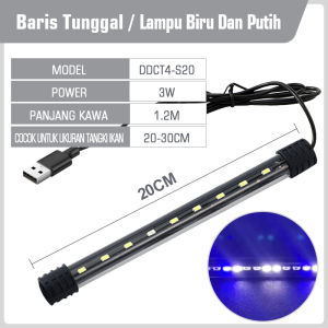 Lampu Aquarium Akuarium aguarium LED Celup 20cm 30cm 40cm PUTIH / biru / Warna Warni