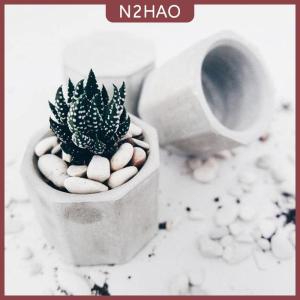 N2HAO Hình Học Silicone nồi Khuôn đất sét bê tông mọng nước hoa xi măng nồi cốc khuôn