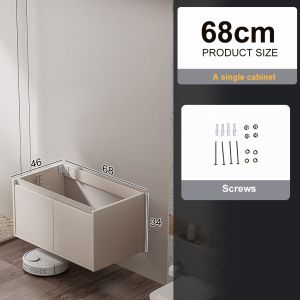 40 50 60 80 cm Cream Aluminum Bathroom Sinks Cabinet Basin Set Lavatory Sink with Mirror  Fcuacet