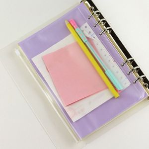 5/1Pcs A5/A6/A7 Clear PVC Waterproof Loose-leaf Bag Binder Zipper File Folder Pocket Refill Envelope 6 Hole Notebook Planner Accessories