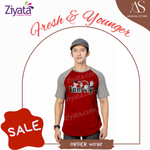 BAJU KAOS JUMBO PRIA ZIYATA ZTL 01 MAN / KAOS REGLAN JUMBO SIZE ZIYATA KAOS SARIMBIT KELUARGA