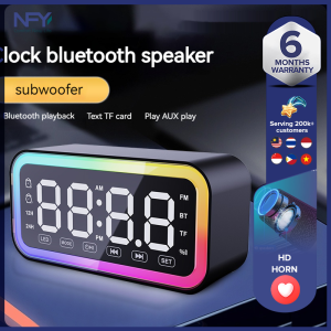 ลำโพงบลูทูธหลากสีเครือข่ายสีแดงใหม่2023ระบบควบคุมเสียงอัจฉริยะประหยัดพลังงานเสียง/นาฬิกาปลุกใส่การ์ด/เบสแบบพกพากลางแจ้ง