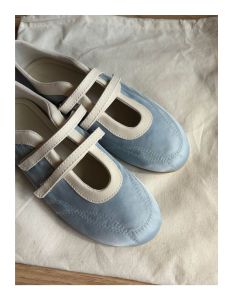 Cowhide Version of The Velcro Casual Sneakers Womens Versatile Ballet Style Mary Jane Leather Red Flat Shoes Tide