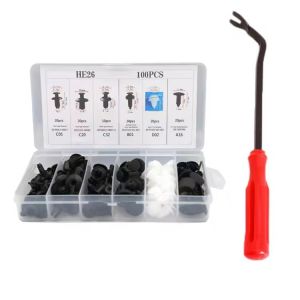 100pcs Clip Trim Kit Car Push Pin Rivet Bumper Door Panel Plastic Trim Fastener Fixer Push Clip