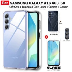 4in1 Soft Case SAMSUNG GALAXY A16 4G 5G Silicon Clear Free Layar Camera Dan Garskin Handphone