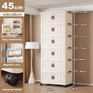 40-75cm Foldable Storage Box Versatile Multi-Compartment Foldable Storage Cabinet with Wheels