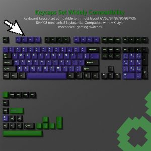WOMIER 129 Keys Cherry Profile EVA1 Jade Translucent Keycaps Customs Dye Sub Key caps for 61/64/68/84/87/100/104/108 Cherry MX Switch Gaming Mechanical Keyboard