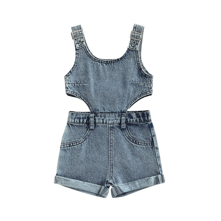 Women Casual Denim Overalls Summer Fashion Jeans Shorts Jumpsuit Rompers