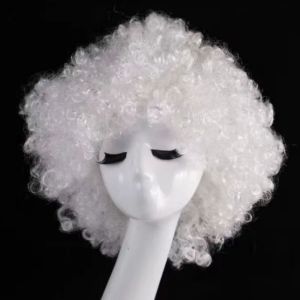 HEALMEYOU Synthetic Wigs Football Fans Wigs Rainbow Funny Wig Afro Curly Clown Wigs Supplies Performance Halloween Cosplay Hairs Kids